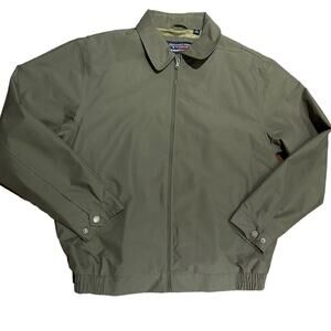 Roundtree & Yorke Travel Smart Mens Size Large Olive Green Full Zip Jacket/Coat